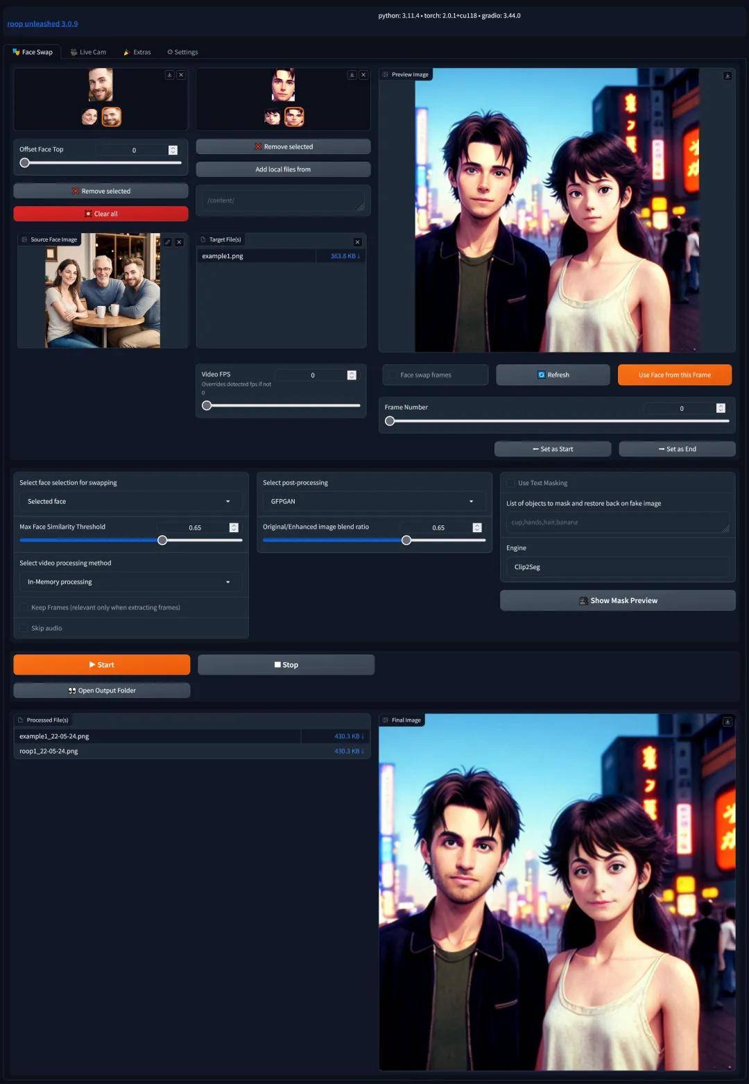免费，无限，批量AI换脸！支持直播！