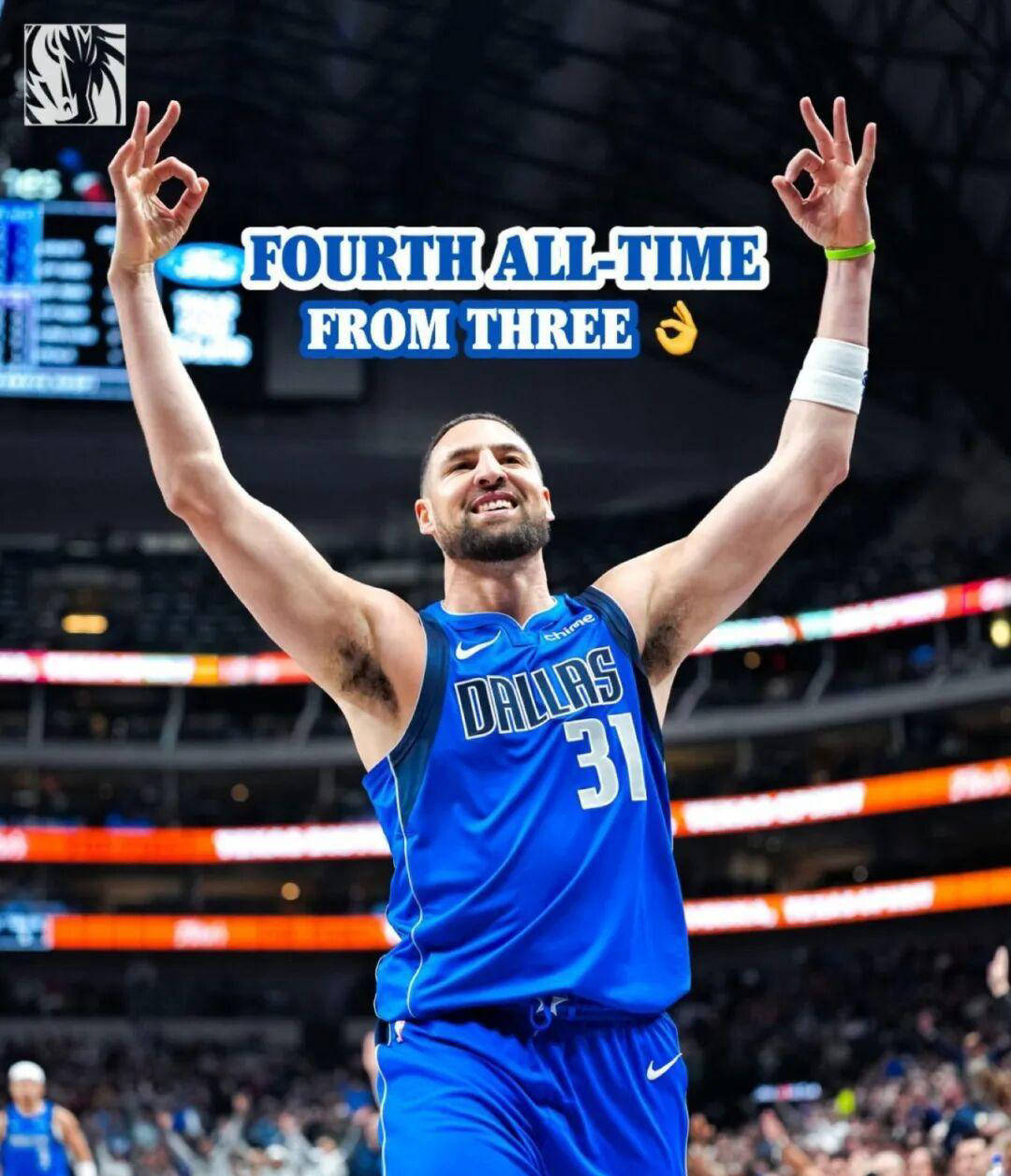 2809记三分！克莱·汤普森荣登NBA历史三分榜第四